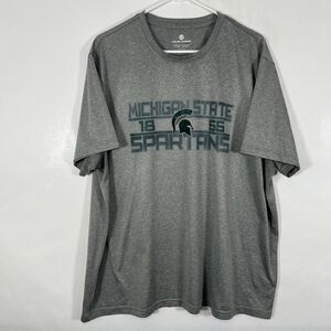 Michigan Spartans Levelwear T Shirt Mens Size XXL 2XL Gray Green Short Sleeve